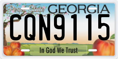 GA license plate CQN9115