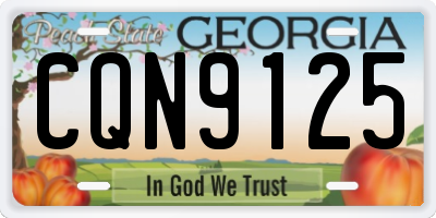 GA license plate CQN9125