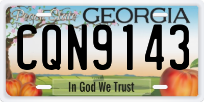 GA license plate CQN9143
