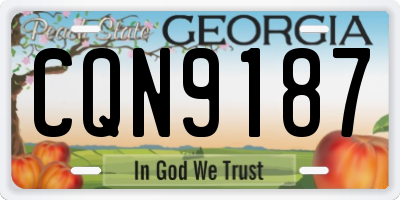 GA license plate CQN9187