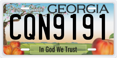 GA license plate CQN9191