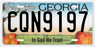 GA license plate CQN9197