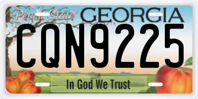 GA license plate CQN9225