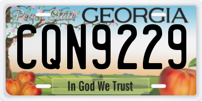 GA license plate CQN9229