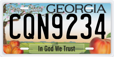 GA license plate CQN9234