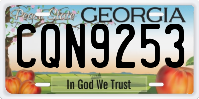 GA license plate CQN9253
