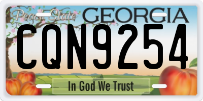 GA license plate CQN9254