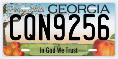GA license plate CQN9256