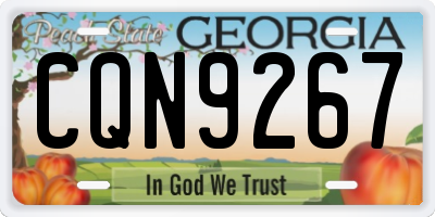 GA license plate CQN9267