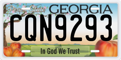 GA license plate CQN9293