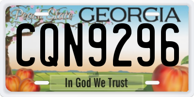 GA license plate CQN9296