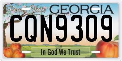 GA license plate CQN9309