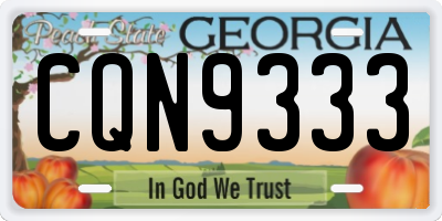 GA license plate CQN9333