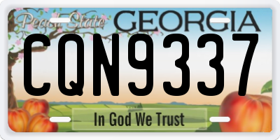 GA license plate CQN9337