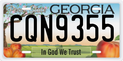 GA license plate CQN9355