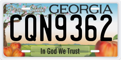 GA license plate CQN9362