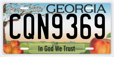 GA license plate CQN9369