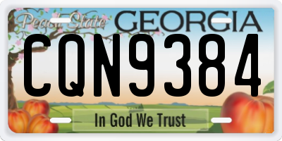 GA license plate CQN9384