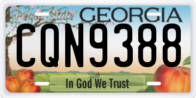 GA license plate CQN9388