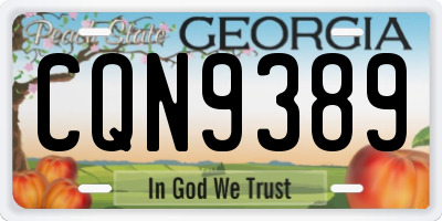 GA license plate CQN9389