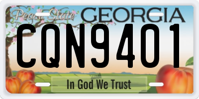 GA license plate CQN9401