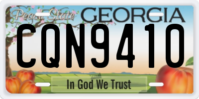GA license plate CQN9410