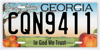 GA license plate CQN9411