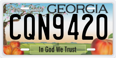 GA license plate CQN9420