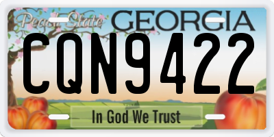 GA license plate CQN9422