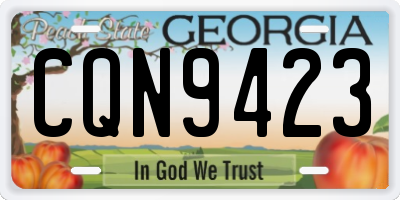 GA license plate CQN9423