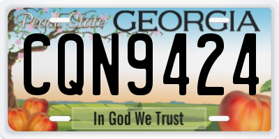 GA license plate CQN9424