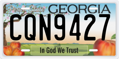 GA license plate CQN9427