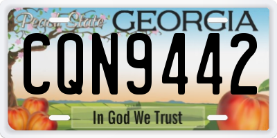 GA license plate CQN9442