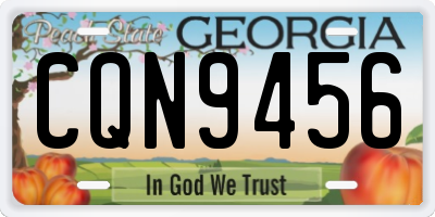 GA license plate CQN9456