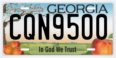 GA license plate CQN9500