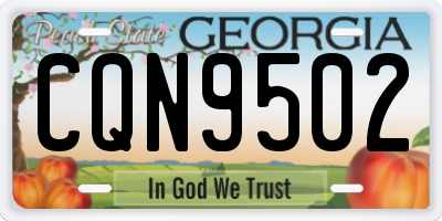 GA license plate CQN9502