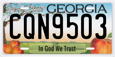GA license plate CQN9503