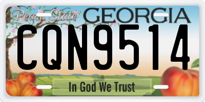 GA license plate CQN9514
