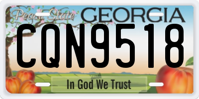 GA license plate CQN9518