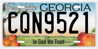 GA license plate CQN9521