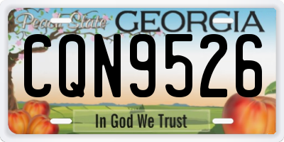 GA license plate CQN9526