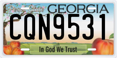 GA license plate CQN9531