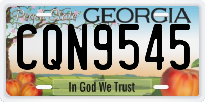 GA license plate CQN9545