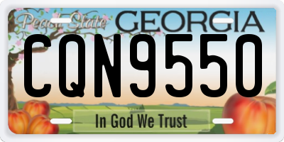 GA license plate CQN9550