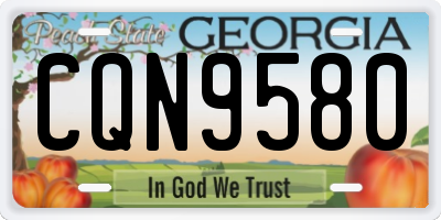 GA license plate CQN9580