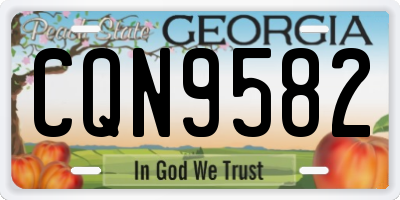 GA license plate CQN9582