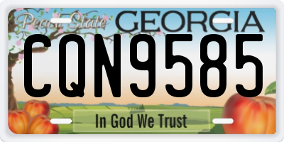 GA license plate CQN9585