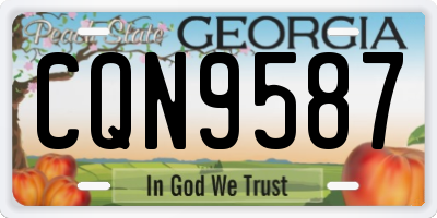 GA license plate CQN9587