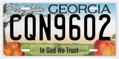GA license plate CQN9602