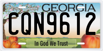 GA license plate CQN9612